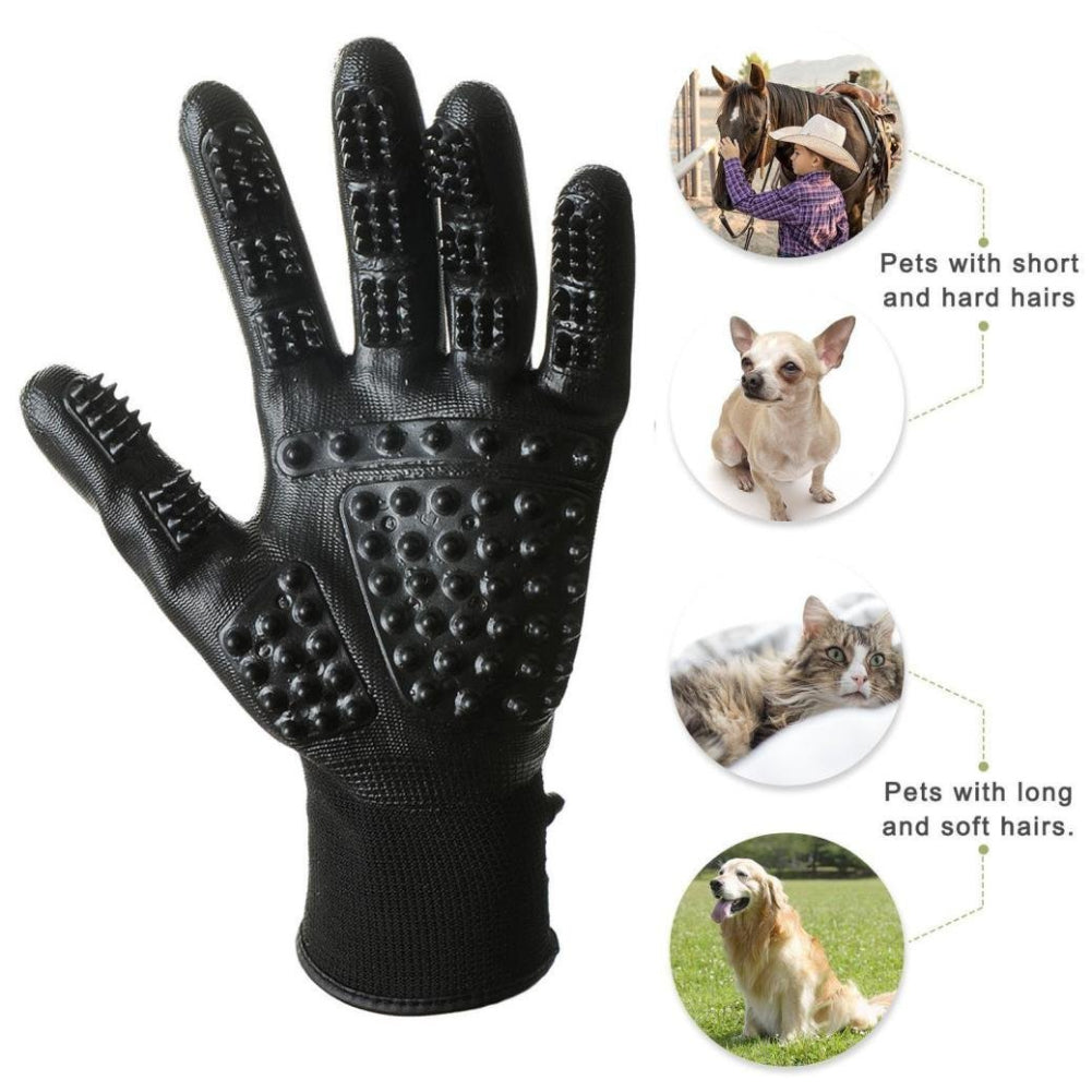 Soft Pet Grooming Glove for Cats, Dogs, and Horses