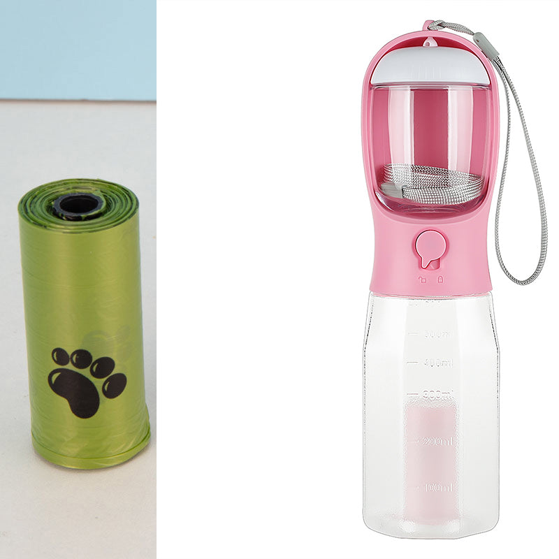 3-in-1 Pet Water, Food, and Poop Dispenser Bottle