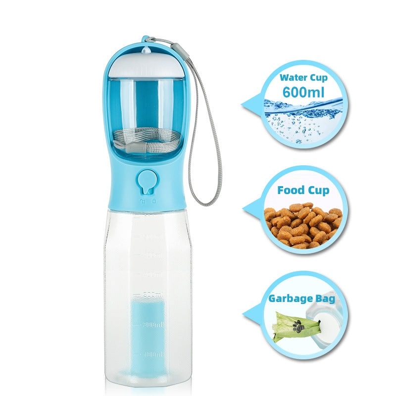 3-in-1 Pet Water, Food, and Poop Dispenser Bottle
