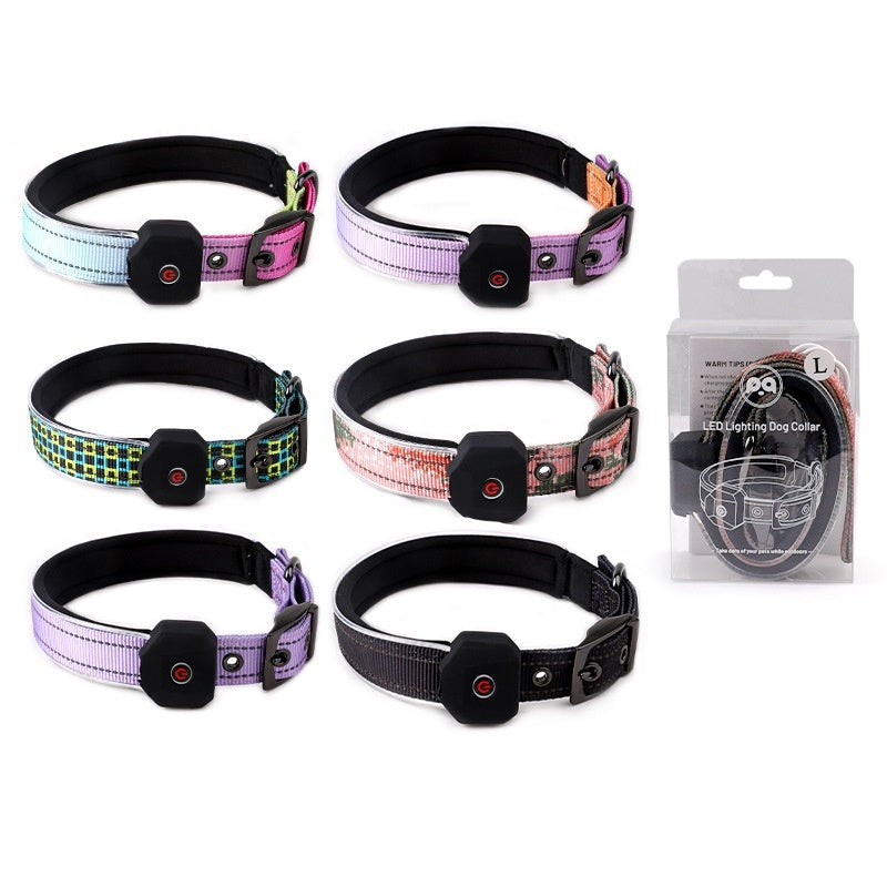 GlowSafe USB LED Dog Collar – Bright, Reflective & Comfortable