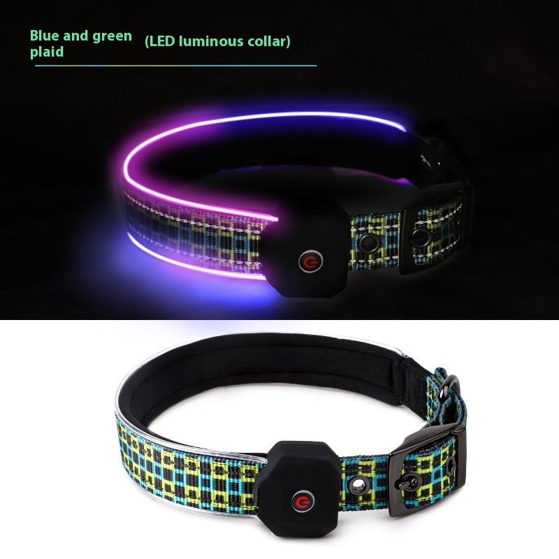 GlowSafe USB LED Dog Collar – Bright, Reflective & Comfortable